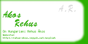 akos rehus business card
