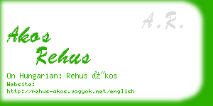 akos rehus business card